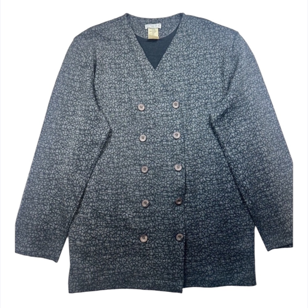 Tehen Irena Gregori Blazer Made in France Double Breasted‎ Women's  Gray